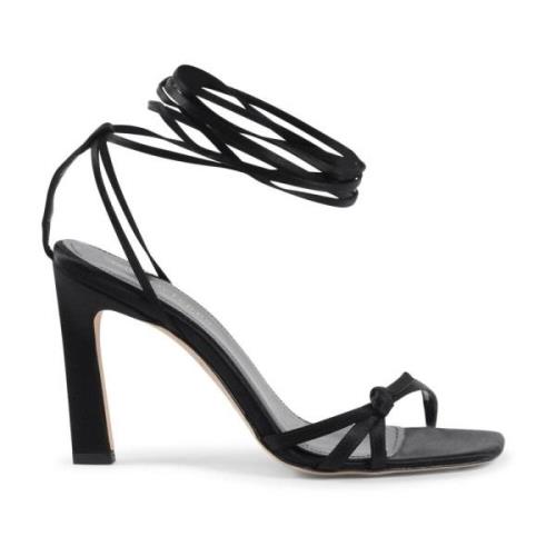 Dee Ocleppo Ankle Lace-Up High Heel Sandal Black, Dam