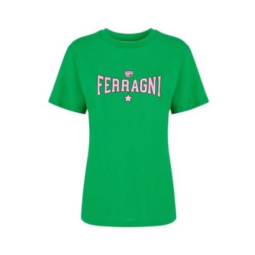 Chiara Ferragni Collection Grön Bomull Stretch T-shirt Green, Dam