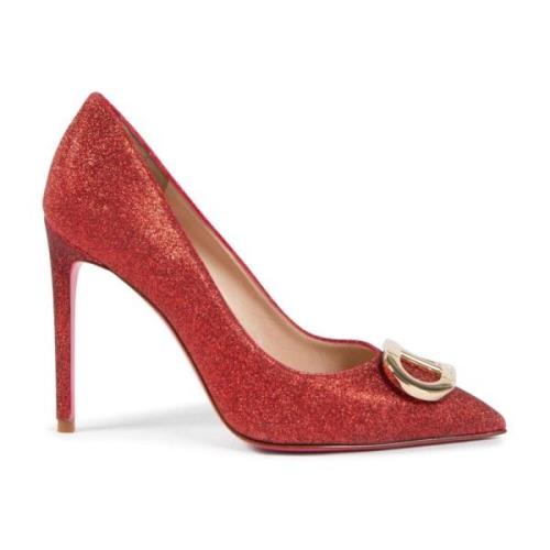 Dee Ocleppo Glitter Logo Pump Red, Dam