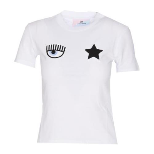 Chiara Ferragni Collection Vit Eye Star Logo T-shirt White, Dam