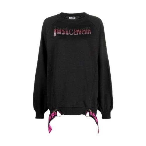 Just Cavalli Kristall Logo Sweatshirt Black, Dam