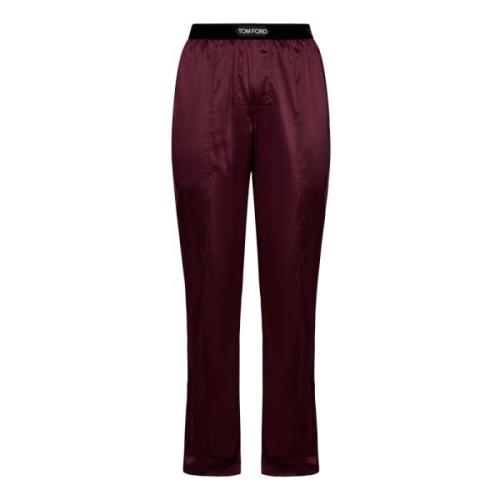 Tom Ford Bordeaux Stretch Pajama Trousers Red, Herr