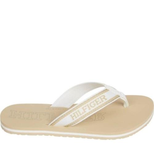 Tommy Hilfiger Beige Flip Flops Harvest Wheat Style Beige, Dam