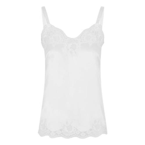 Dolce & Gabbana Satin Spets Top White, Dam