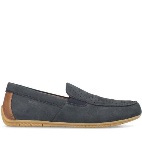 Rieker Blå Klassiska Stängda Mocasins Loafers Blue, Herr