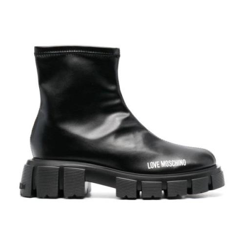 Love Moschino Svarta Ankelboots för Kvinnor Black, Dam