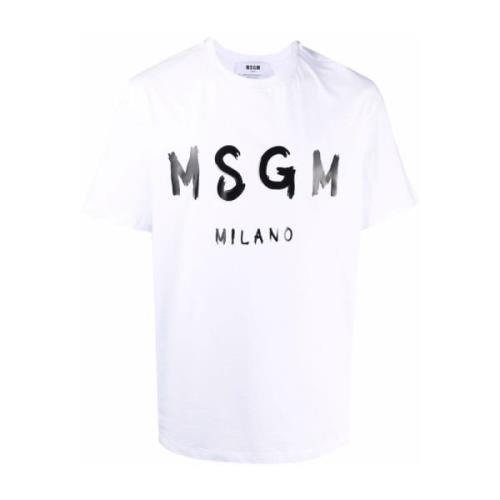 Msgm Stilfull T-Shirt Kollektion White, Herr