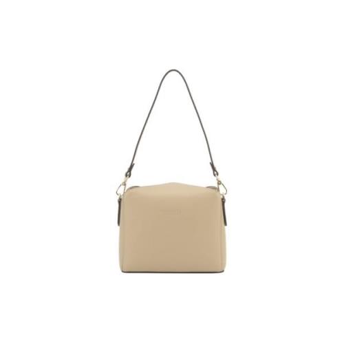 Pourchet Paris Beige Axelväska med Fickor Beige, Dam