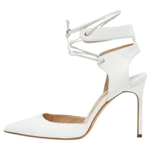 Manolo Blahnik Pre-owned Pre-owned Laeder klackskor White, Dam