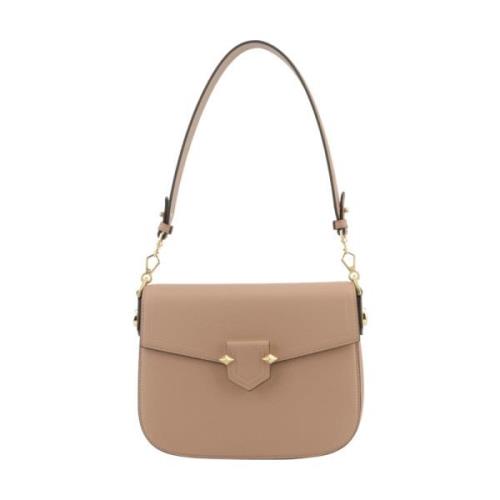 Pourchet Paris Elegant Trotter Handväska med Lås Beige, Dam