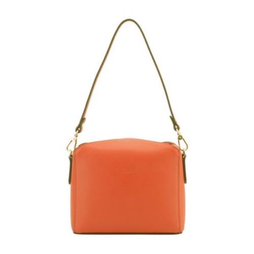 Pourchet Paris Rektangulär Crossbody Orange Läder Väska Orange, Dam