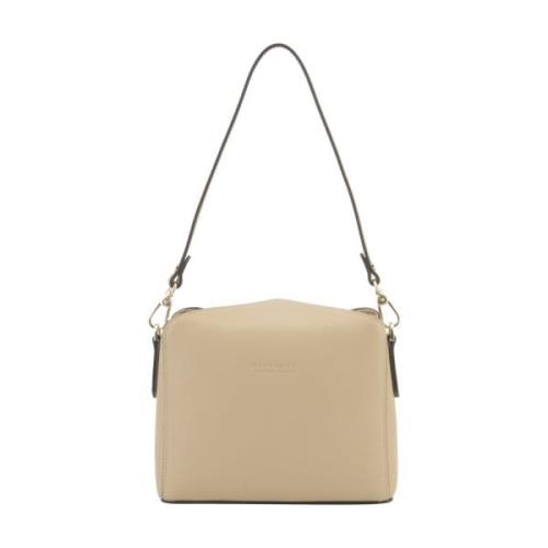 Pourchet Paris Rektangulär Läder Crossbody-väska Beige, Dam