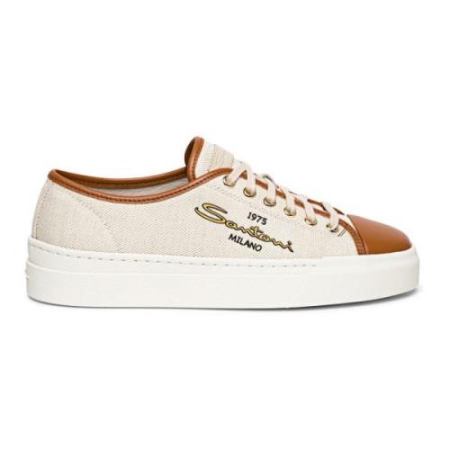 Santoni Canvas lädersneaker Multicolor, Dam