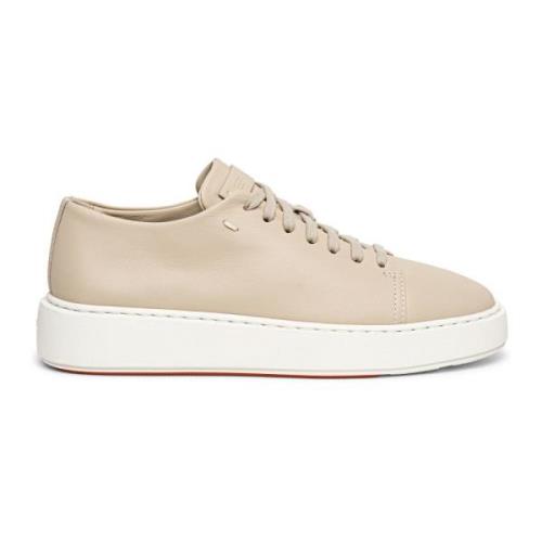 Santoni Läder Tennis Sneaker Beige, Dam