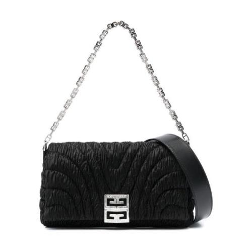 Givenchy Svart Mjuk Satin Axelväska Black, Dam