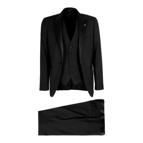 Tagliatore Single-Breasted Coats Black, Herr