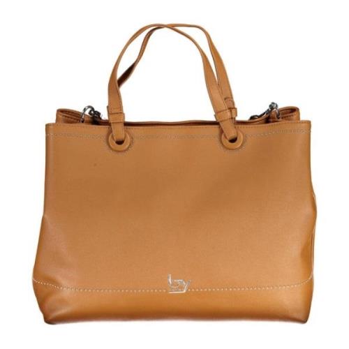 Byblos Brun Två-Ton Handväska med Logotyp Brown, Dam