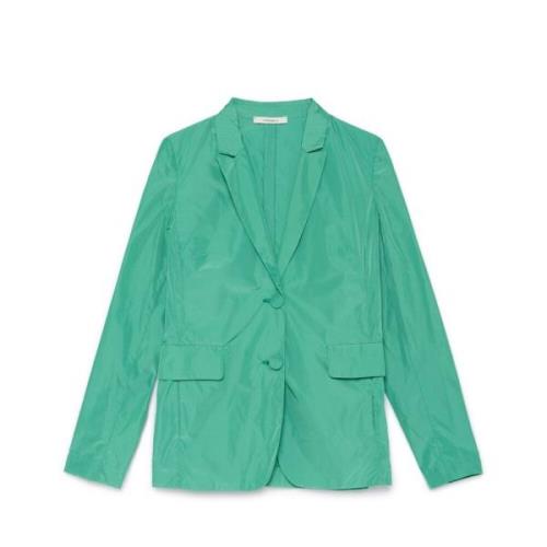 Maliparmi Elegant Taffeta Single-Breasted Jacket Green, Dam