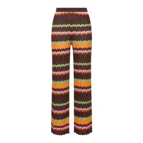 Maliparmi Randiga Wide-Leg Byxor Brown, Dam