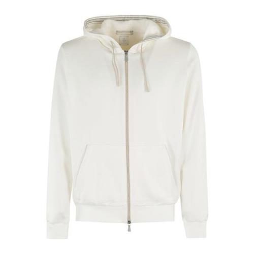 Eleventy Lyxig Bomull Nylon Sweatshirt White, Herr