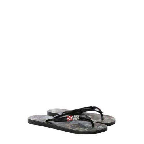 MC2 Saint Barth Camouflage Patch Flip Flops Black, Herr