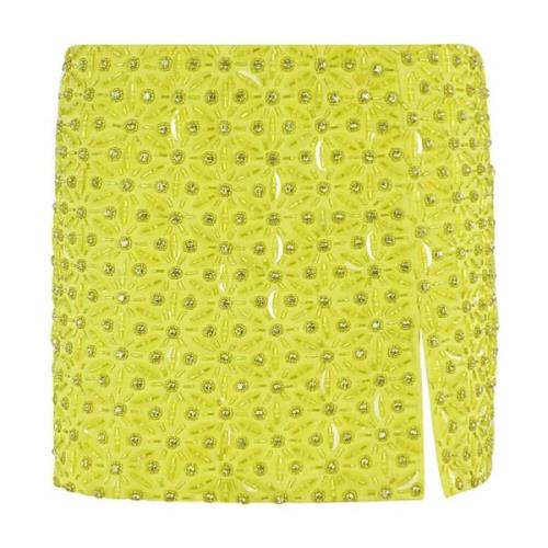 DES Phemmes Snygg Broderad Minikjol Yellow, Dam