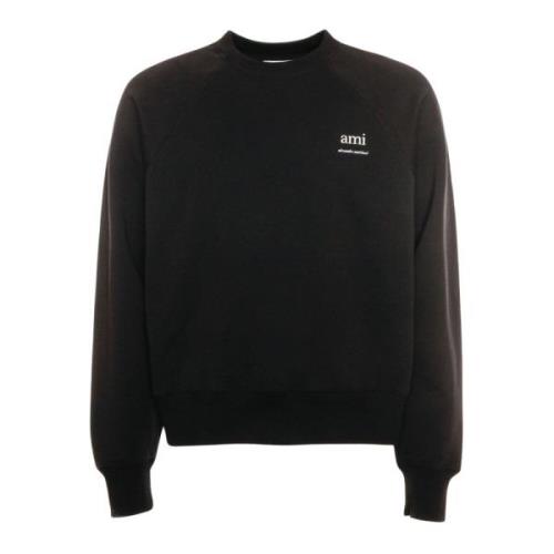 Ami Paris Organisk Sweatshirt med Raglanärmar Black, Herr