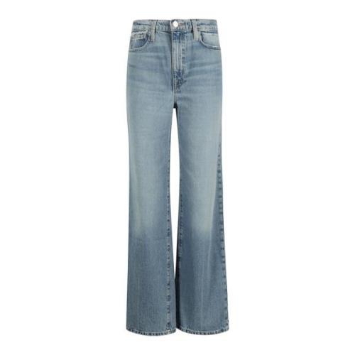 Frame Wide Leg Jeans Blue, Dam