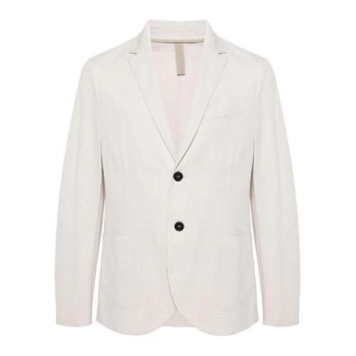 Harris Wharf London Coolmax Seersucker Blazer Beige, Herr