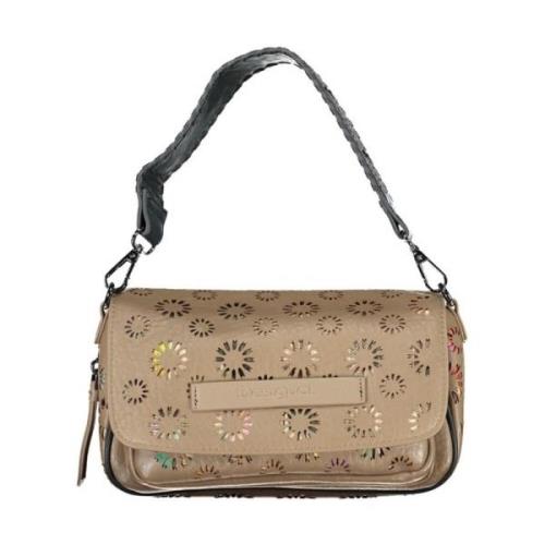 Desigual Beige Handväska med Flera Fack Beige, Dam