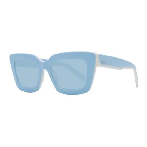 Emilio Pucci Blå Rektangulära Solglasögon med UV-skydd Blue, Dam