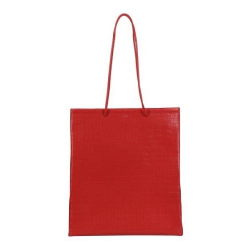 Medea Krokodil Shopper Tote Väska Red, Dam