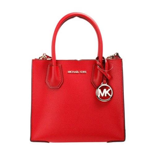 Michael Kors Röd Pebble Läder Crossbody Väska Red, Dam