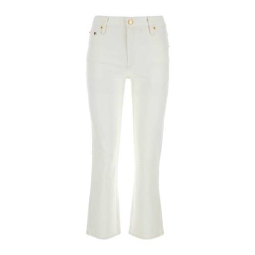 Tory Burch Stretch Denim Jeans White, Dam