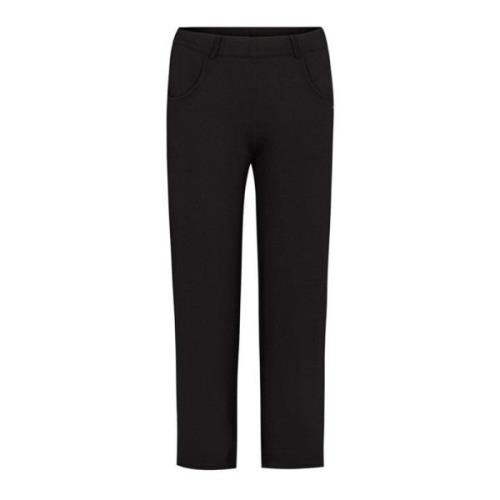 LauRie Straight Crop Byxor Svart Black, Dam