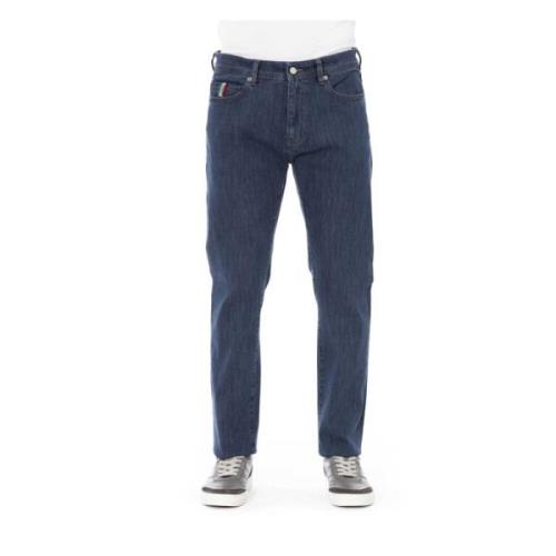 Baldinini Blå Bomulls Slim-Fit Jeans Blue, Herr