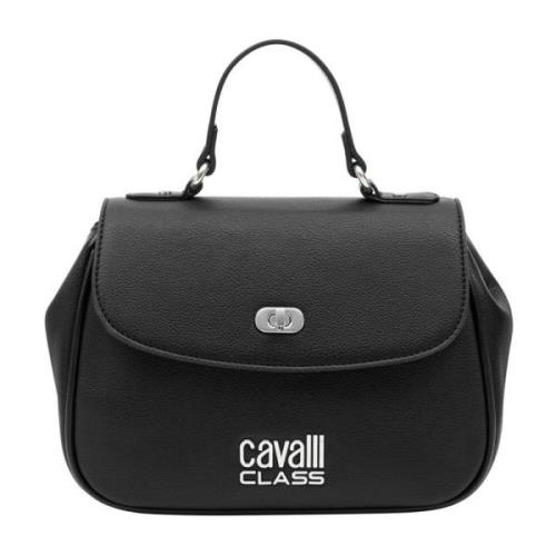 Cavalli Class Metallisk Polyuretan Handväska för Kvinnor Black, Dam