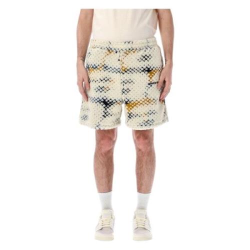 Awake NY Geometrisk Fleece Shorts Multicolor Ss24 Multicolor, Herr