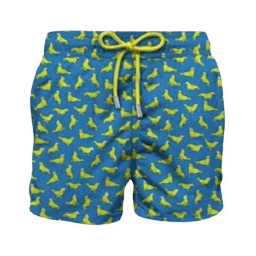 MC2 Saint Barth Mäns Strand Shorts Micro Mönster Multicolor, Herr