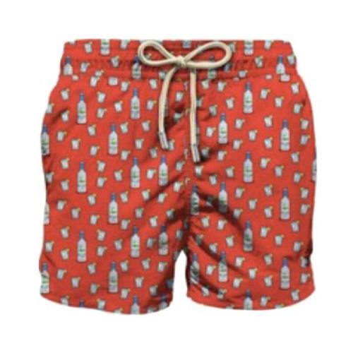 MC2 Saint Barth Mäns Strand Shorts Micro Mönster Multicolor, Herr