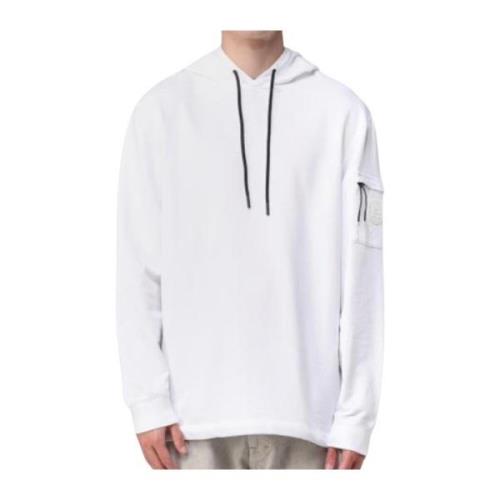 Woolrich Casual Bomullshoodie med Logo Patch White, Herr