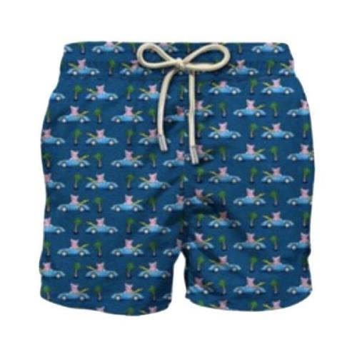 MC2 Saint Barth Mäns Strand Shorts Micro Mönster Multicolor, Herr