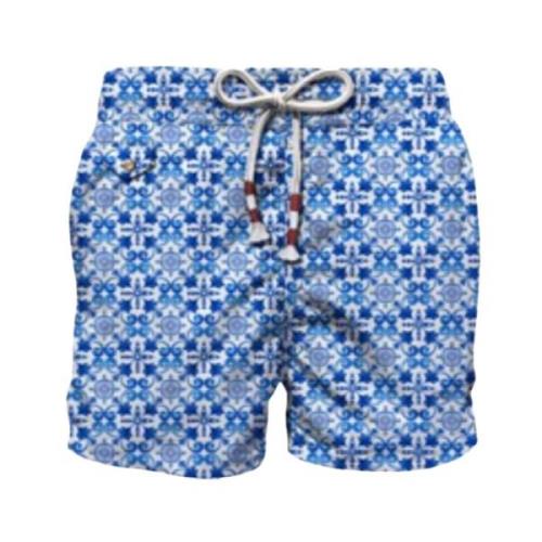 MC2 Saint Barth Mäns Strand Shorts Micro Mönster Multicolor, Herr