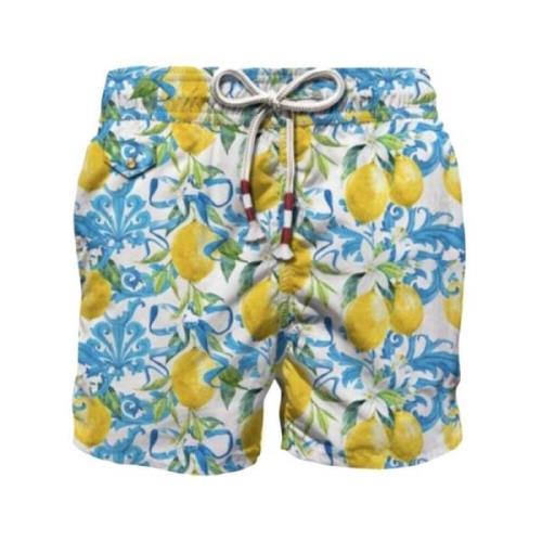 MC2 Saint Barth Mäns Strand Shorts Micro Mönster Multicolor, Herr