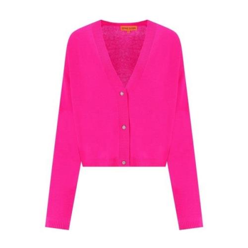 Stine Goya Fuchsia Silkeblandad Kofta med Juvelknappar Pink, Dam