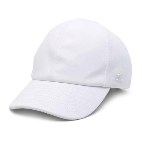 Courrèges Vit Bomull Twill Hatt med Knapp White, Herr