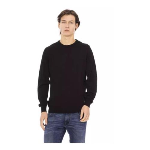 Baldinini Monogram Crewneck Sweater för Män Black, Herr
