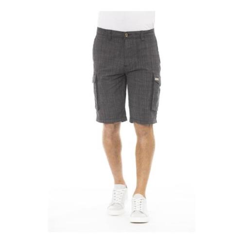 Baldinini Logo Bomullsshorts Vår/Sommar Män Gray, Herr