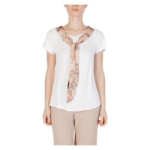 Alviero Martini 1a Classe Beige Kortärmad T-shirt White, Dam