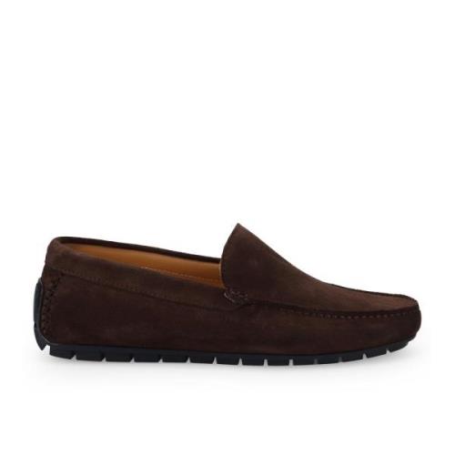 Sangiorgio Mörkbruna Moccasins Stiligt Komfort Brown, Herr